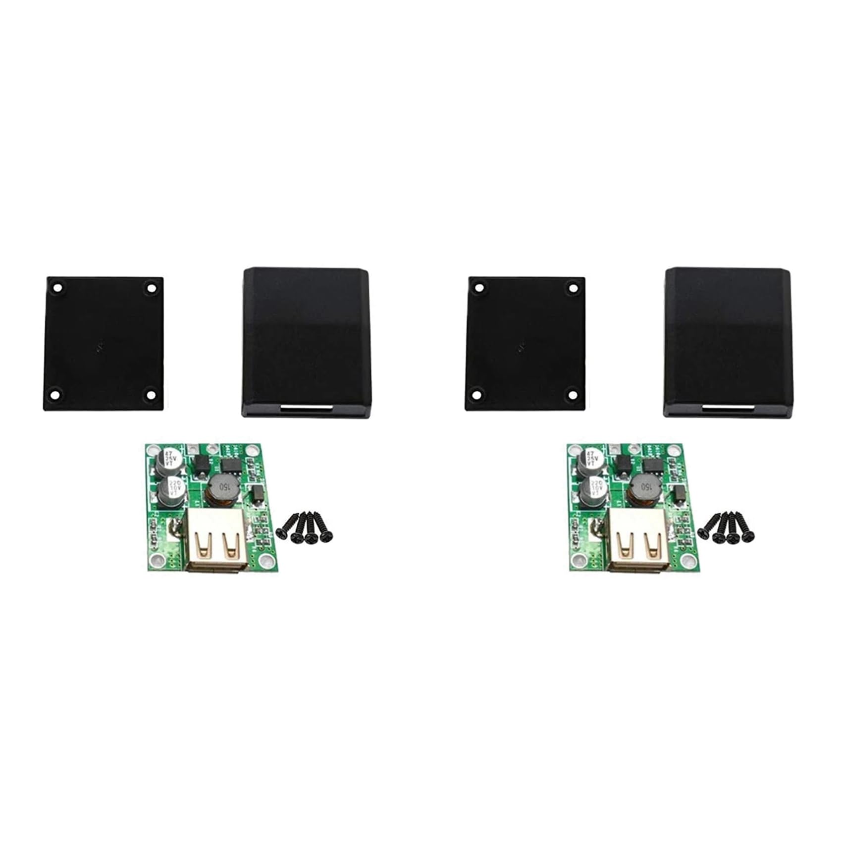 Uikdjgu 2X Solar Panel Power Bank USB Charge Voltage Controller Regulator Power Supply with Case 5-20V Input 5V 2A Output