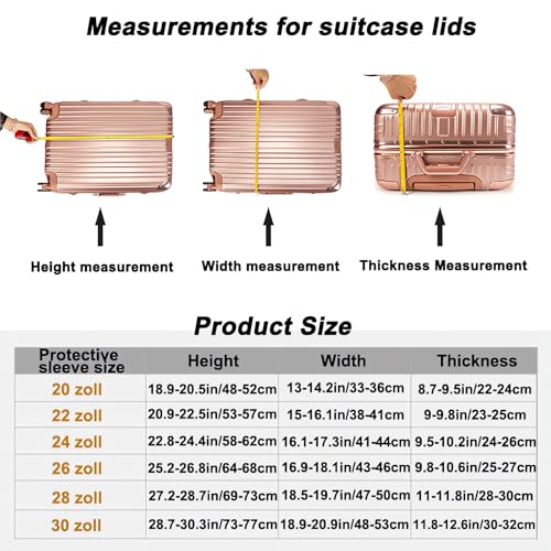 24 Zoll, Suitcase Protector Cover TSA Approved Luggage Covers Protectors Clear Suitcase Covers for Luggage Large Plastic Waterproof Luggage Cover2
