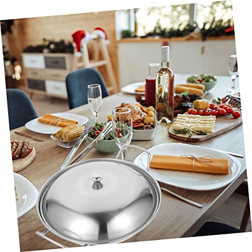 Wok de acero inoxidable con tapa resistente al calor miniatura 3