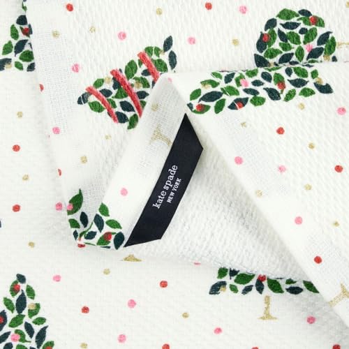 Kate-Spade-New-York-Holiday-Confetti-Acrobat-Plaid-Holiday-Kitchen-Towels-2-Pack-Set-100-Cotton-with-Metallic-Print-Lint-Free-Absorbant-CreamGreen-17×28 Kate Spade New York Holiday Confetti Acrobat Plaid Holiday Kitchen Towels 2 Pack Set 100 Cotton with Metallic Print Lint Free Absorbant CreamGreen 17×28
