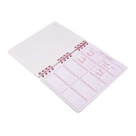 DOODLE B5 Hardbound Spiral Notebook Diary – 160 Undated Ruled Pages, 80 GSM Acid-Free Paper | Bookmark Dangler & 100+ Stickers | Opens Flat for Easy Writing | Love Diary for Girls – Forever Mine - Image 7