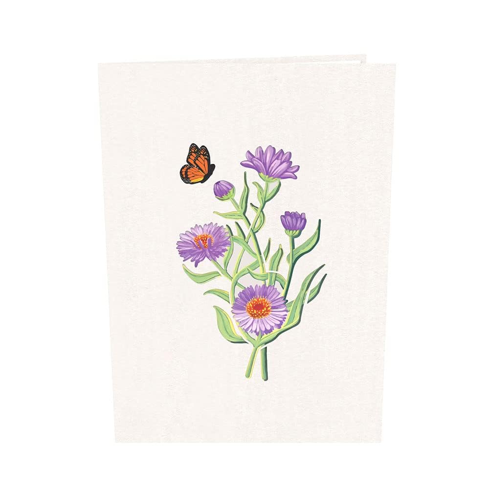 Purple Daisy Garden 3D Pop Up Karte, "Thinking Of You - View #7