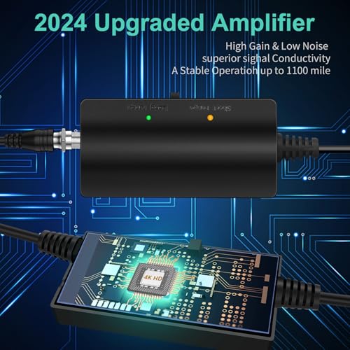 Vragey 2024 Updated Amplified Tv Antenna,1100 Miles Range Indoor/Outdoor Antenna For Smart Tv And All Older Tv'S,Digital Tv Antenna With Thick Coaxial Cable And Amplifier thumb #1