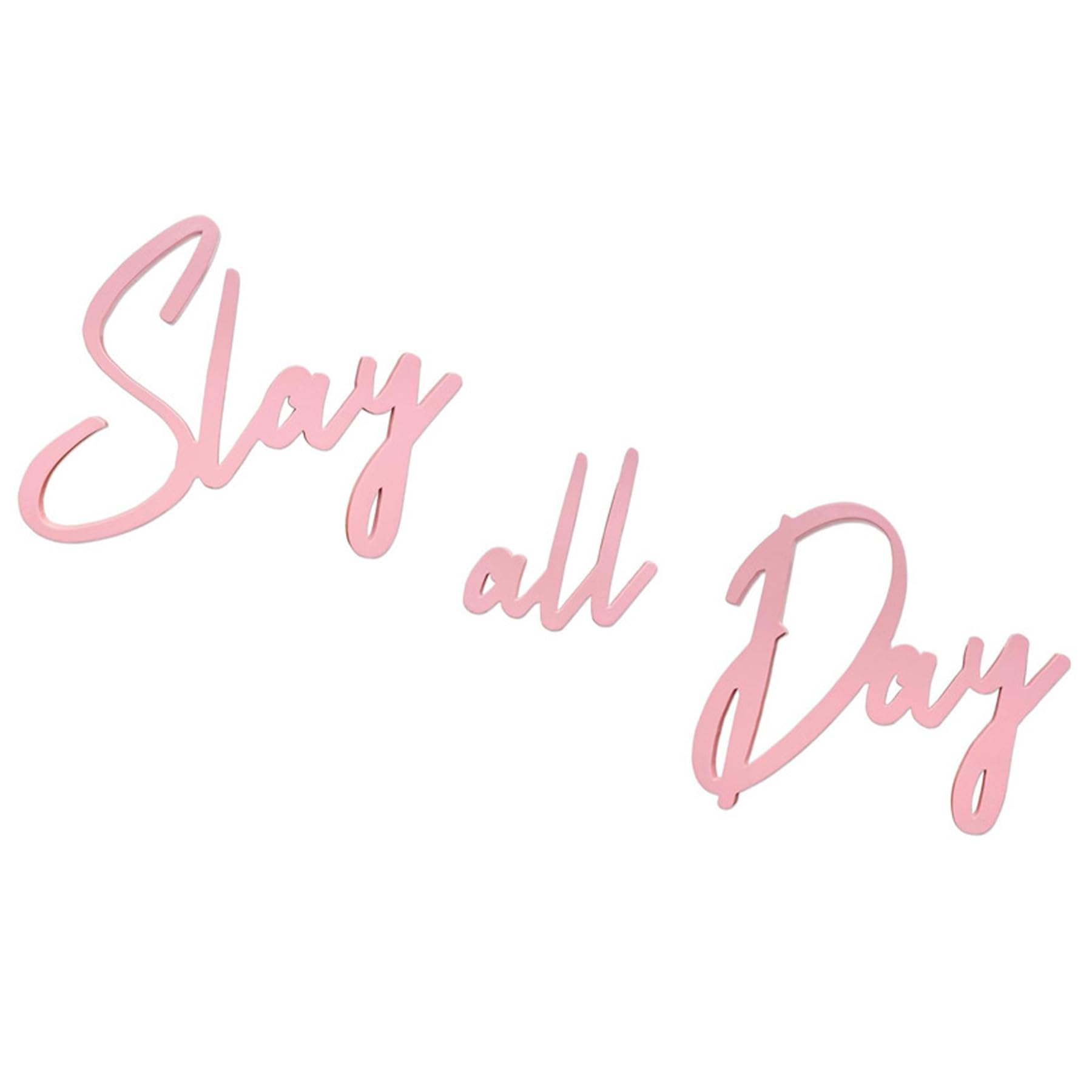 Wasisie Preppy Room Decor - Slay All Day Sign Pink Wall Decor, Teen Girl Room Decorations, Aesthetic Bedroom Decorations, Pink Stuff Coquette Wall Art, Coquette Trendy Preppy Gifts for Women Girls
