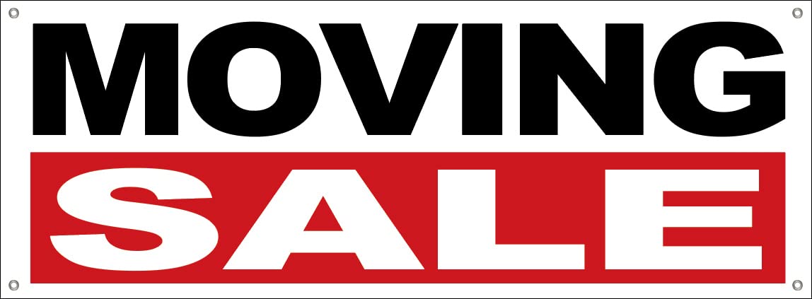 4 Less Co 18x48 Inch MOVING SALE Vinyl Banner Sign with Grommets wrb