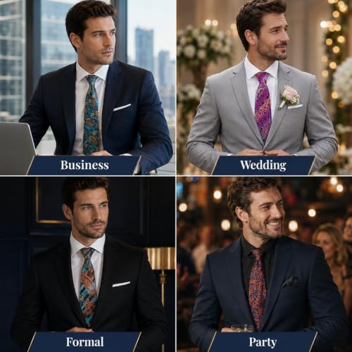 Image of WeiShang Neckties for Men, Classic Formal Tie