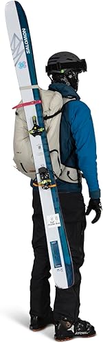 Miniatura 10 de Osprey Firn - Mochila de esquí y snowboard, 28 L, color gris arenanaranja tequila, talla SM