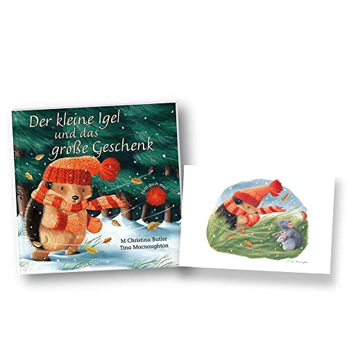 Coffret cadeau Noël Petit Hérisson avec livre d'images et art premium
