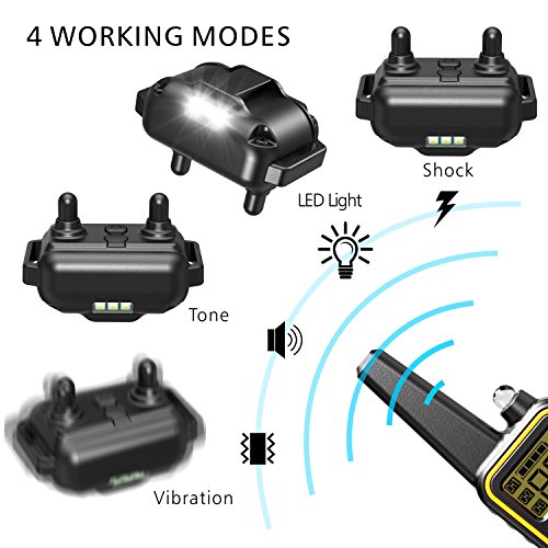 F-color Dog Training Collar, Rechargeable Waterproof Dog Shock Collar 2600ft Remote Range Dog Trainer Collar with Beep Vibrating Shock for Medium Large Dogs, Electronic Dog Training E-Collar - Thumbnail 3