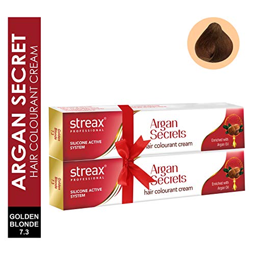 Streax Colourant Cream Hair Colour (Golden Blonde 7.3) - Pack of 2