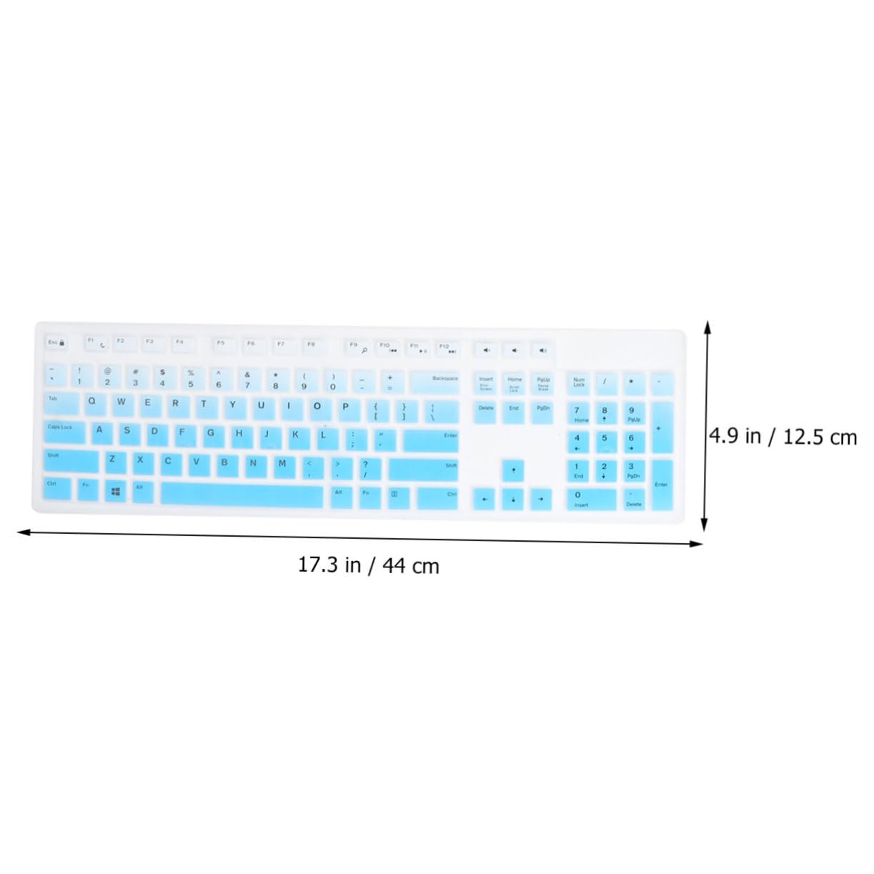 Tofficu 2Pcs Thin Keyboard Skin Silicone Cover for Kbp Gradient Blue Purple for Desktop Keyboards Easy to Clean
