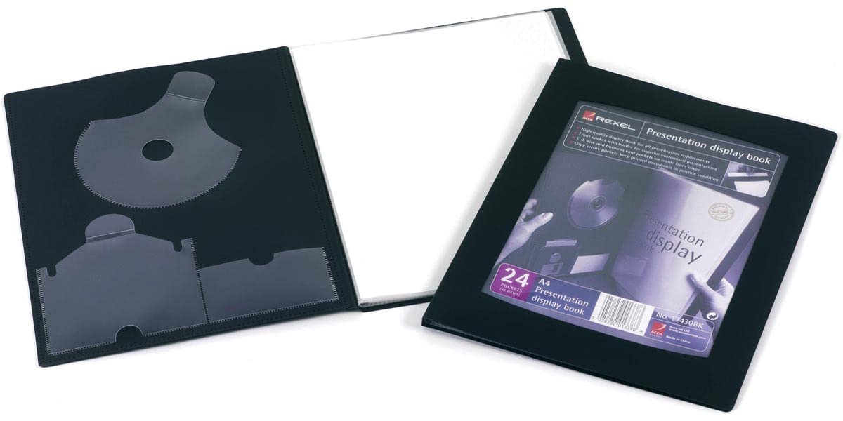 Rexel Presentation Display Book A4 Size 24Pckt 17430BK