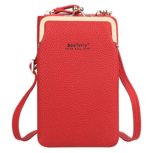 Yixuan Portemonnee voor dames, schoudertas, mobiele telefoontas, om om te hangen, PU-leer, kleine schoudertas met afneembare schouderriem