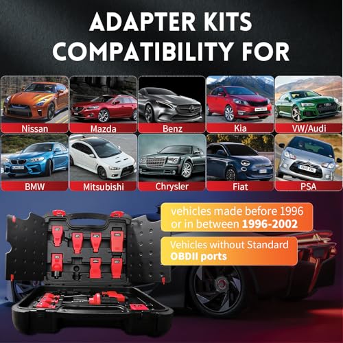 Autel OBD Adapter Kit with Blow-Molded Carrying Case, 11 Pcs OBD Connectors Compatible with All Autel Scanner Tablet Device - Image 4