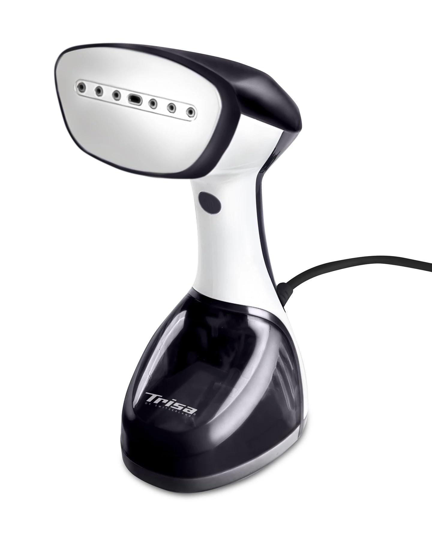 Trisa Silky Steam Dampfbürste 2000W, Edelstahlsohle, 300ml Tank, Schwarz