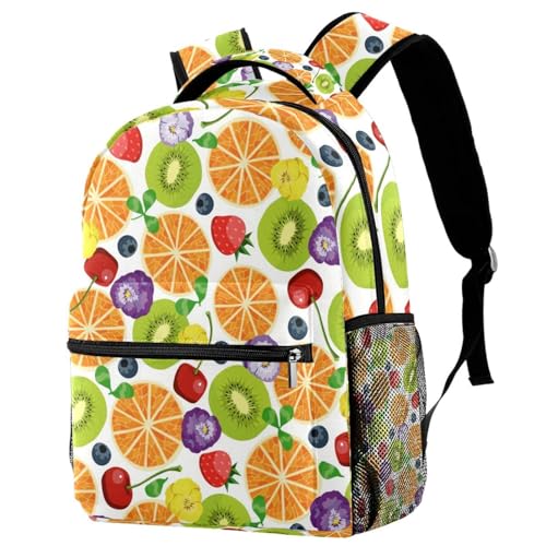 Sac à dos pour adolescents filles garçons multicolore motif orange cerise