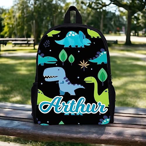 Personalized Toddler Backpack with Name Custom Photo Kids School Dinosaur Backpack for Girls Boys Cute Preschool Backpack (1-Dinosaurs)3