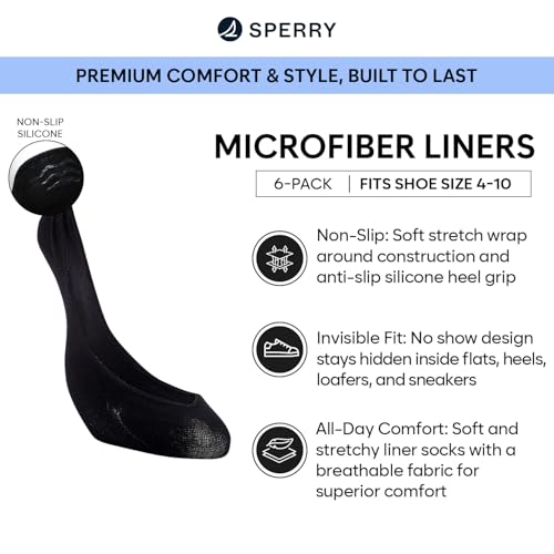Sperry Women's Microfiber No Show Socks-3 Pair Pack-Lightweight Casual Micro Liners2