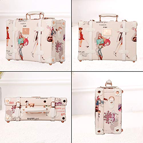 Unitravel 12inch Women Cute Suitcase Small Train Case with Straps2