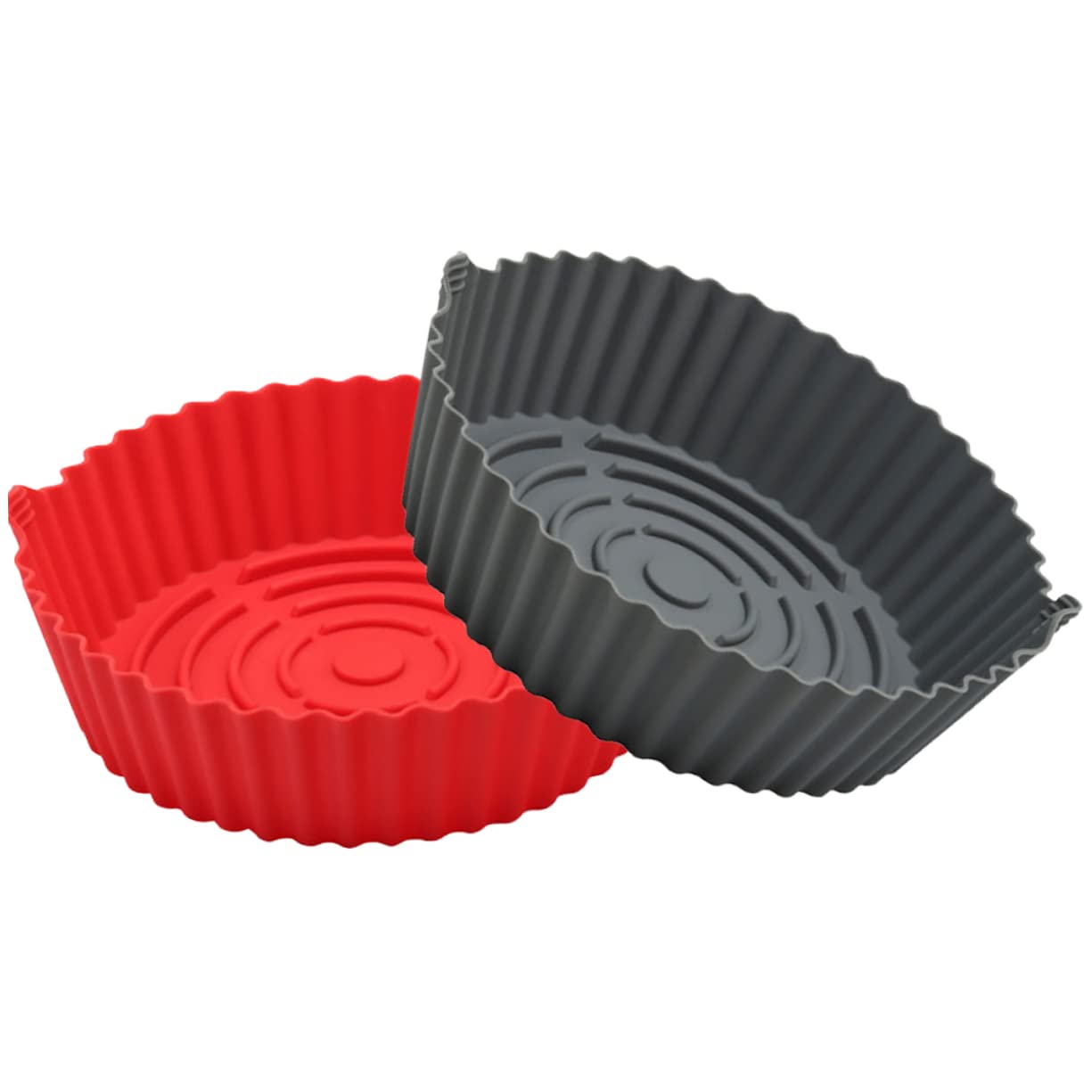 KICHOUSE 2pcs Silicone Liner Non-stick Baking Mat for Air Fryer - and Reusable Kitchen Accessory for Home Cooking Grey