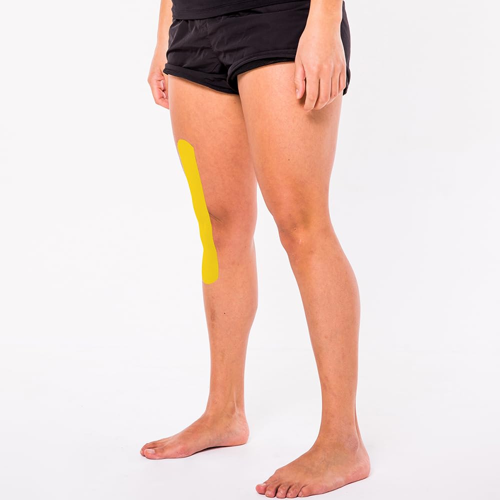 CureTape® Kinesiologie Tape (5 cm x 31,5 m) | Wasserfest und latexfreies Kinesiotapes | Kinesiotape mit TÜV-Zertifikat | Sporttape für den Profi | Physio Tape für Verletzungen & Beschwerden | Gelb
