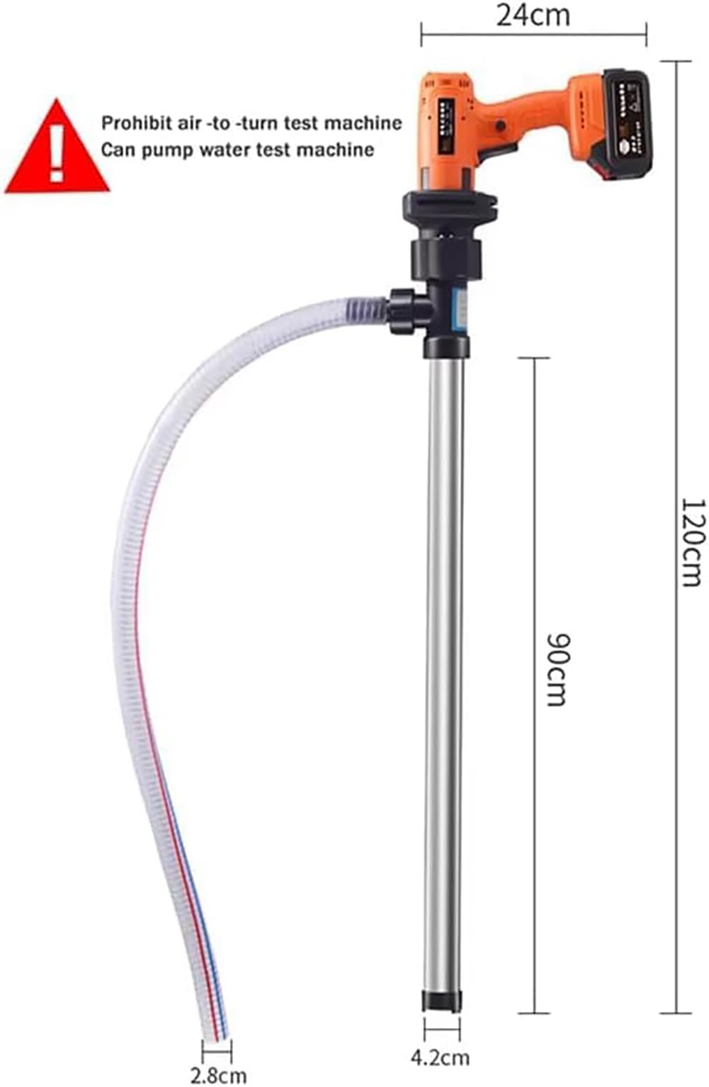 Elektryczna pompa ssąca oleju, wysoka moc 800 W, natężenie przepływu 60-120 l/min, rura ze stali nierdzewnej 92 cm, regulowana prędkość do oleju napędowego i nafty niekorozyjnych cieczy