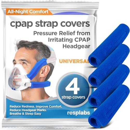 Image of resplabs CPAP Strap Covers | Compatible with Most Full Face and Nasal CPAP Mask Headgear | Universal | 4 Pack