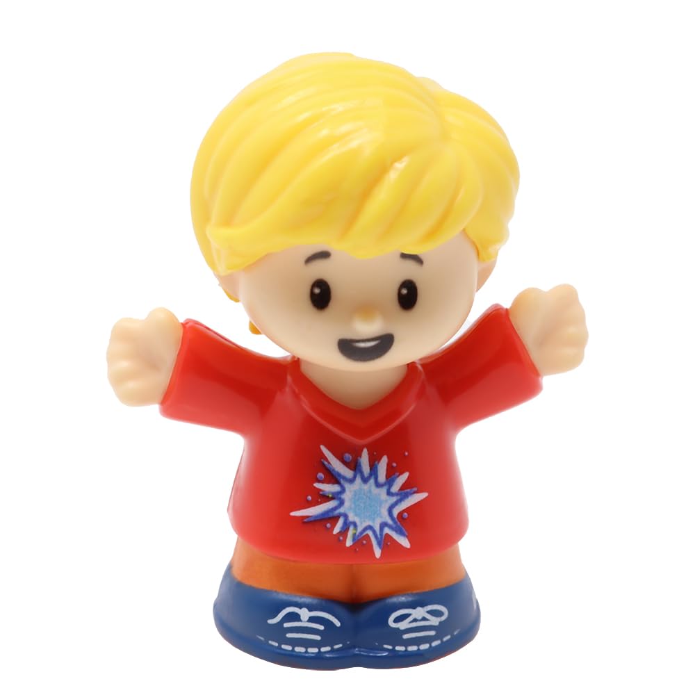 Fisher-Price Ersatzteil für Sammlerstück Little People Flughafen Schule Zoo Familie Puppenhaus Spielset GWV20 - Ersatz Blonde Eddie Figur