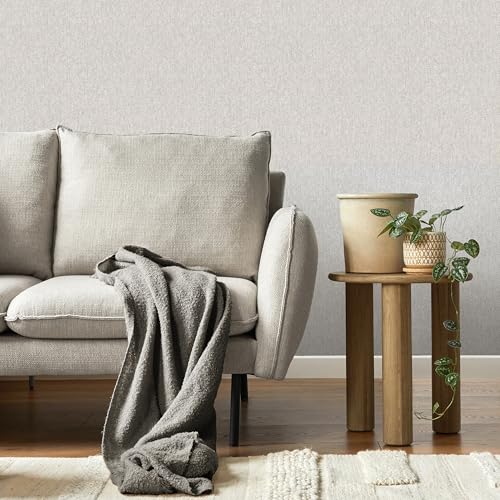 CROWN M1873 Harris Texture Luxury Textured Wallpaper, Soft Grey, 52 x 1005 cm - Image 2