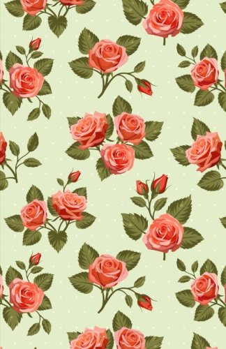 Bullet Journal: Vintage Floral Roses Green Notebook Dotted Grid, (5.5 x 8.5)
