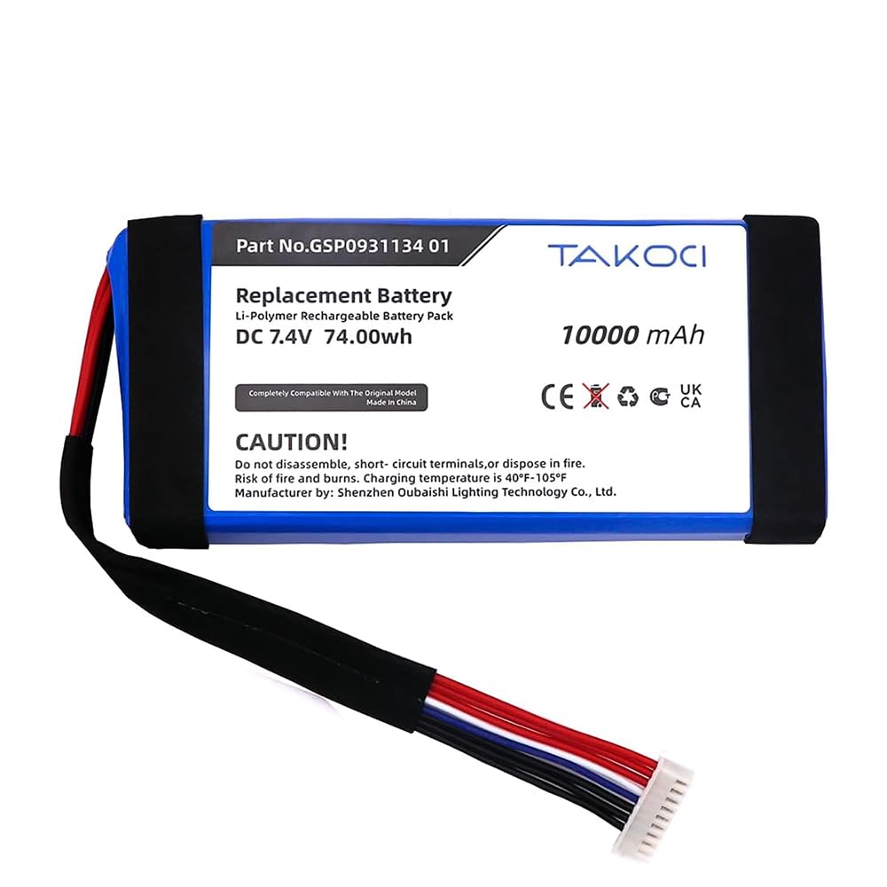 Ersatzakku für Boombox JEM3316 JEM3317 JEM3318 GSP0931134 01 7.4V 10000mAh