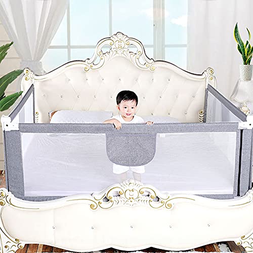 LANTUS Sponda Letto Bambini, 150cm Barriera Letto Bambini, Sponda Letto Matrimoniale - Anticaduta, Altezza Regolabile, Facile Installazione
