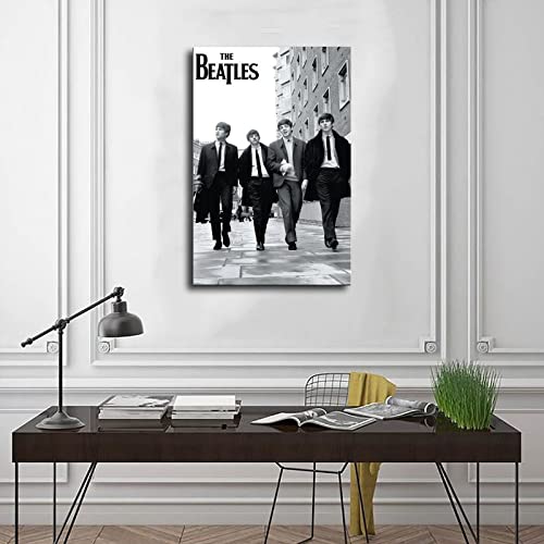 Poster vintage The Beatles sur toile – Décoration murale – Pour salon, chambre à coucher – Cadre : 30 x 45 cm - Les Beatles, Paul McCartney, John Lennon, RIngo Starr, George Harrison Poster vintage The Beatles sur toile - Décoration murale - Pour salon, chambre à coucher - Cadre : 30 x 45 cm – Image 4