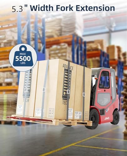 72" Forklift Pallet Extensions, Fork Extensions 5.3 Inch Width, 5500 LBS Capacity Heavy Duty Fork Extensions for Forklifts, 1 Pair Forklift Extensions for Forklift Truck (72 Inch)