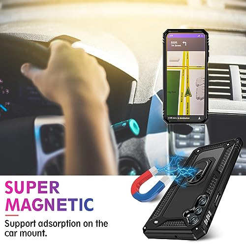 Image of for Samsung Galaxy S24 Plus Case with Screen Protector, Military Grade Rugged Shockproof Heavy Duty S24 Plus 5G Protective Cover for Samsung S24 Plus Magnetic Ring Kickstand Phone Case (Black)