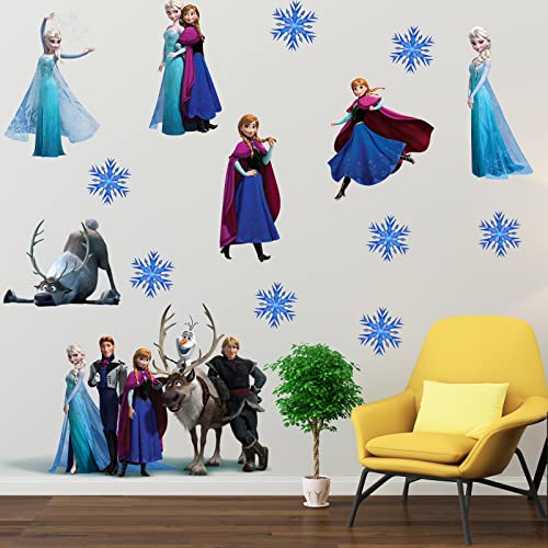 Frozen Wall Decals Realistic 3D Stickers Removable Wall Art Decor For Nursery Living Room Bedroom Vinyl Wall Decoration Gift Supplies (15.7 X31.4 In) #TOP19