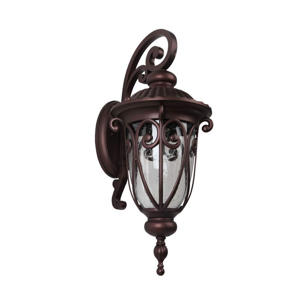 VDOQTLJT Vintage Outdoor Porch Glass Wall Light Garden Patio Villa Path Aisle Decor Lamp Sconce Restaurant Bar Exterior Lantern E27 Fixture(23 * 18 * 47cm)