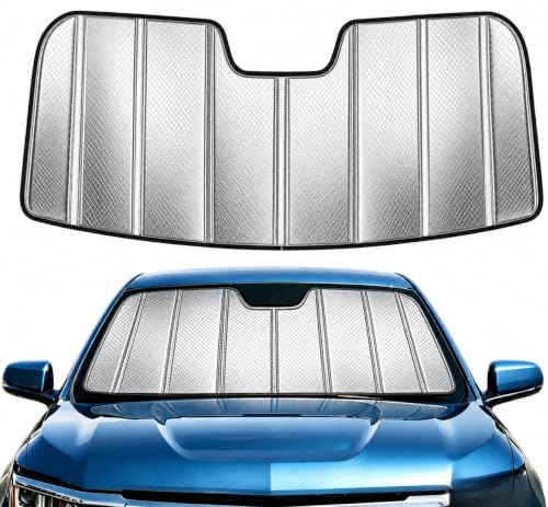 2nd Row Sunshade - 2020 Subaru Outback 5 Windshield Sun Shade for Subaru Crosstrek/Impreza 2024-2026, Foldable 3-Layer High Reflective Silver Sunshade, Blocks UV Rays & Reduces Cabin Heat