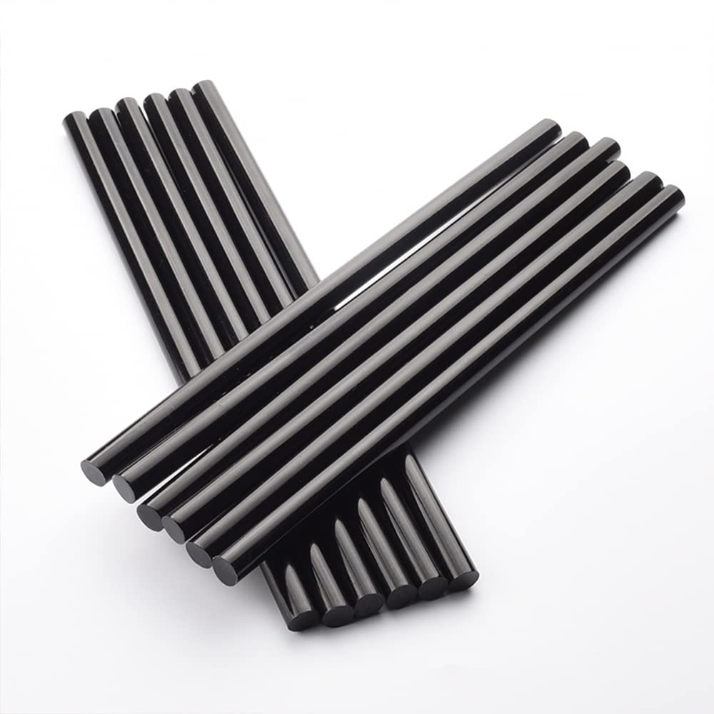 10 szt. przemysłowy silikonowy pręt o wysokiej lepkości, 11 mm, klej w sztyfcie, temperatura topnienia na gorąco, czarny (11 x 300 mm, czarny, 150 stopni)