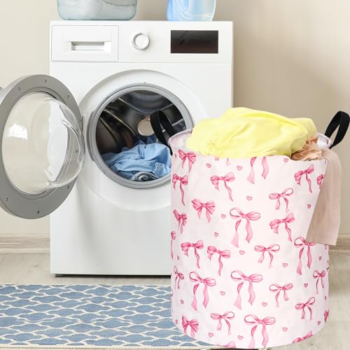 Image of Round Laundry Basket Storage Bins Nursery Hamper Gift Baskets for Home,Office,Home Decor