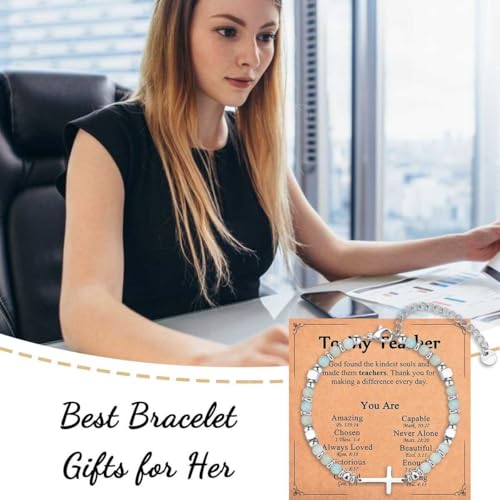 Image of Religious Cross Bracelet for Women Girls, Christian Gifts for Daughter Granddaughter Sister in Christ Friend Niece on Birthday Christmas Easter Valentines Day Graduation