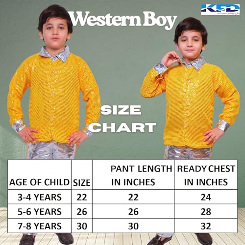 Image of Kaku Fancy Dresses Western Disco Outfit for Kids Sequin Shirt with Shining Pants for Annual Day Programme