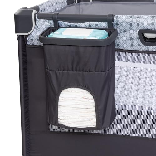 Baby Trend Nursery Den Playard with with Rocking Cradle, Snooze Pod, Flip Over Changer, Pebble Stone Grey - image 5