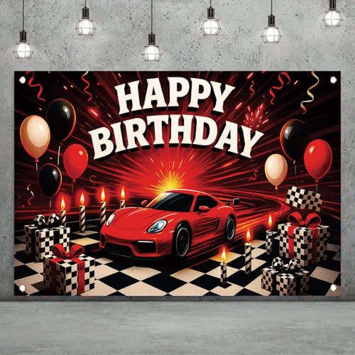 Fondo para fiesta temática de autos 71 x 43 pulgadas miniatura 2