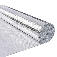 VOUNOT Isolierfolie Dämmfolie 10m x 122cm x 3mm, Doppelte Alu-Luftpolsterfolie Heizkörper Reflexionsfolie Thermofolie