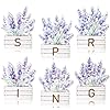 Watinc 6pcs spring wooden decorative signs lavender themed tabletop centerpiece signs purple lavenders farmhouse rustic party decor for spring holiday home  urban country home decor
