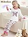 Mikrdoo Girls Pajamas Cute Girls' Sleepwear Color-Blocking Elastic Pjs Soft Cotton White Pink Butterfly Fashion Pjs Set Size 5