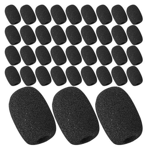 Alipis 200pezzi Coperture in Schiuma per Microfono Bavero in Spugna ad Alta Densità per Ridurre Rumore del Vento Piccole Coperture Antivento per Microfono Cuffia Accessori per Protezione