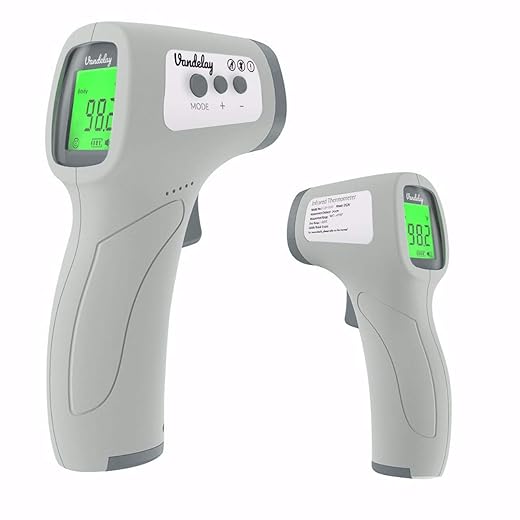 Vandelay Infrared Thermometer CQR-T800 - Made In India, Non Contact IR Thermometer, Forehead Temperature Gun | Plastic