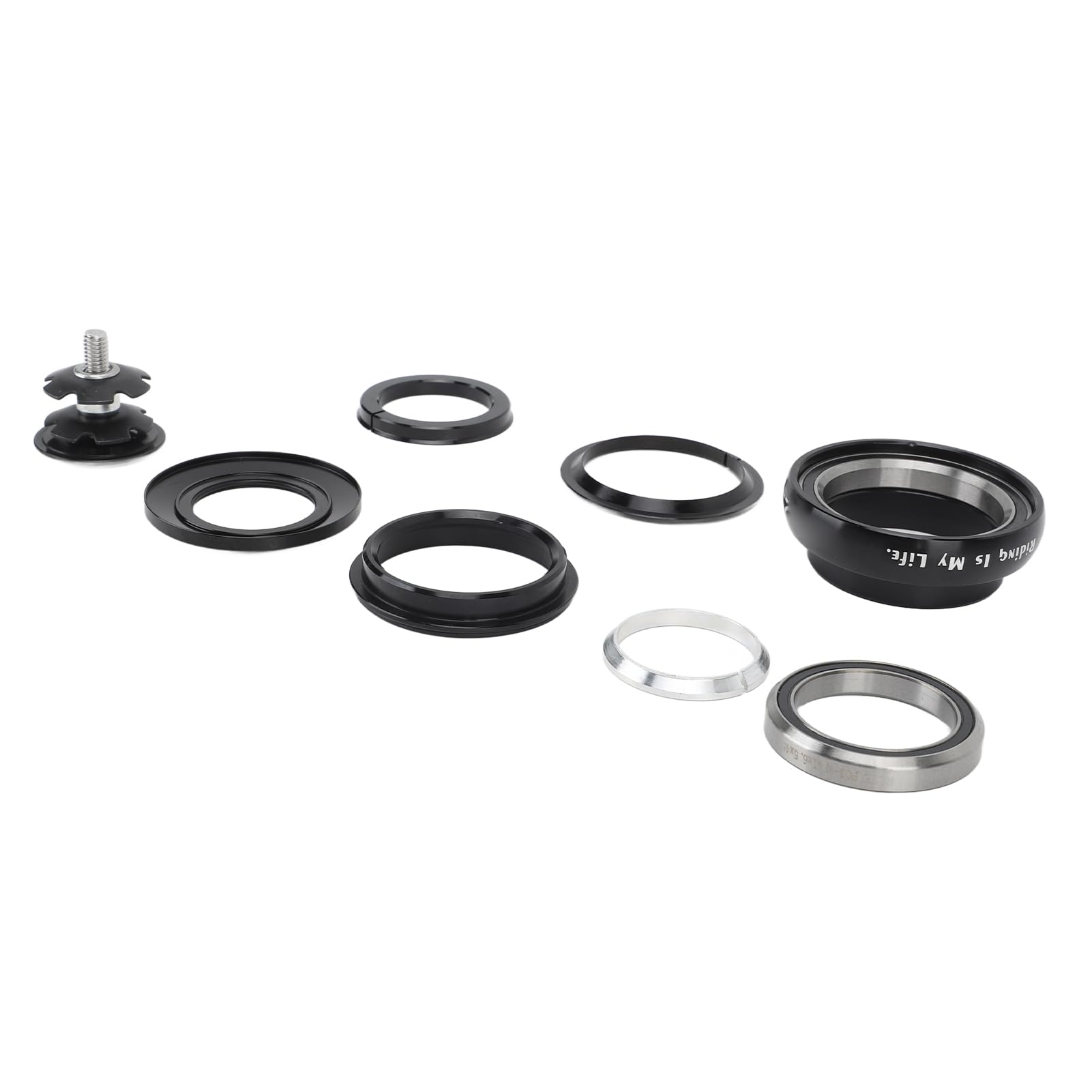 Pilipane Bicycle Headset Kit Durable Aluminum Mountain Bike Front Fork Headset for 44mm Straight Headtube with 28.6mm Straight Fork Or 1.5inch Taper Fork CNC Craftsmanship Anodized